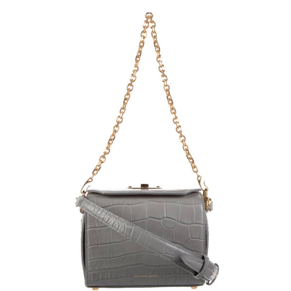 ALEXANDER MCQUEEN
Calfskin Crocodile Embossed Box Shoulder Bag 16